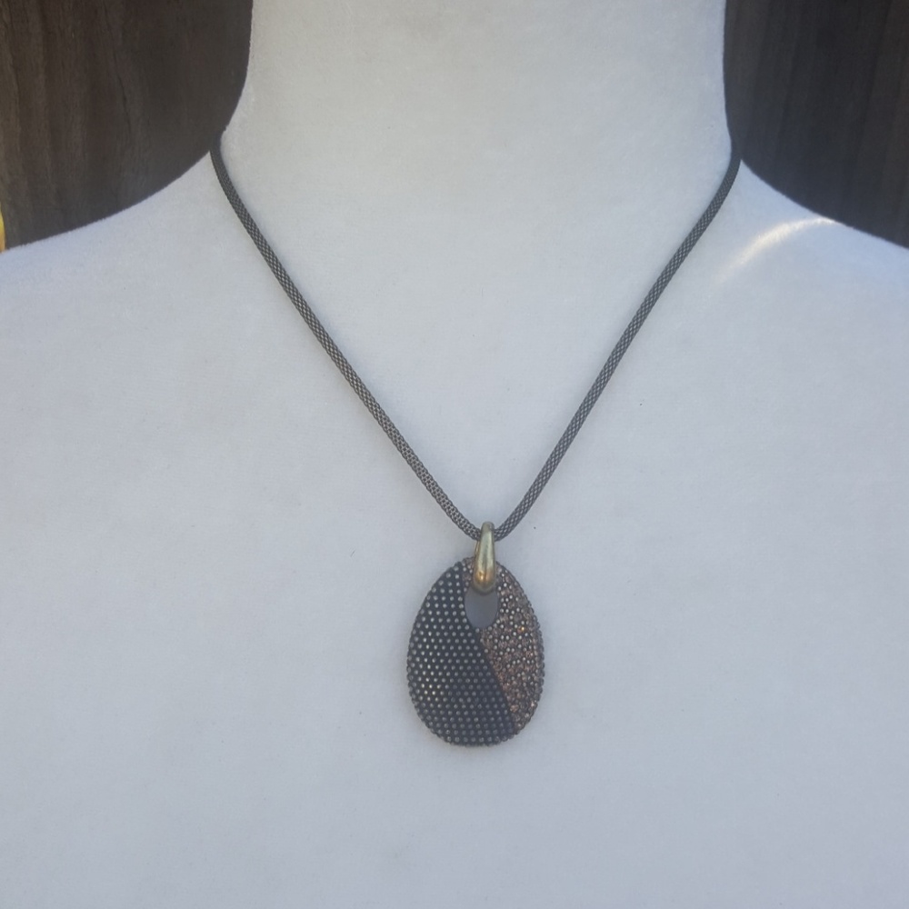 Lia Sophia Kiam Family Pendant Necklace Brass Look